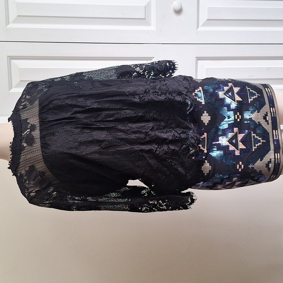 Express Sequin Geometric Print Mini Skirt Size M - Picture 5 of 10